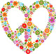 Heart Peace Symbol With Floral Pattern Wall Decal