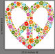 Heart Peace Symbol With Floral Pattern Wall Decal