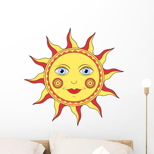 abstract cartoon sun Wall Decal