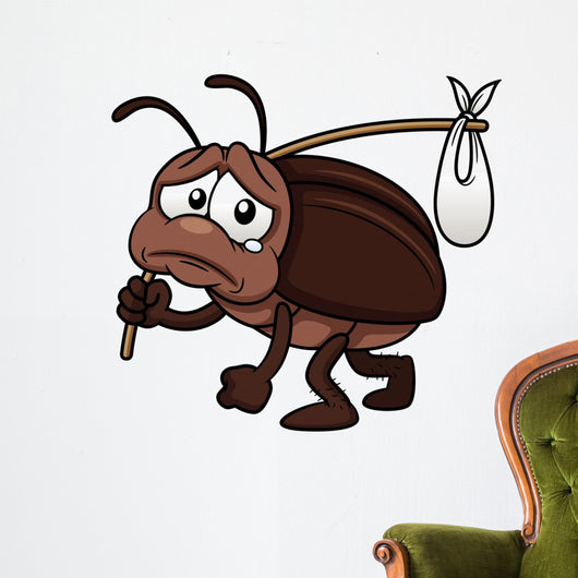 illustration of cockroach cartoon get out Wall Decal