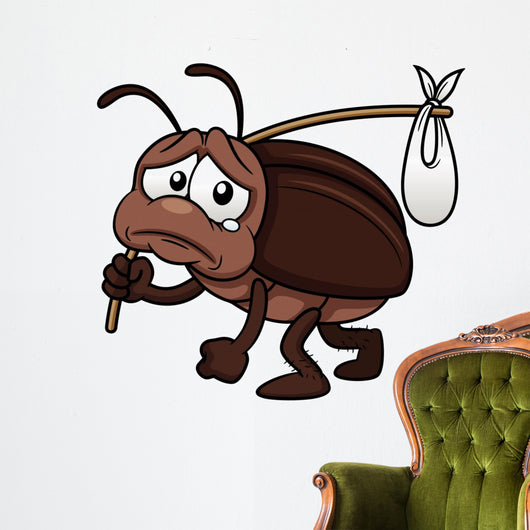 illustration of cockroach cartoon get out Wall Decal
