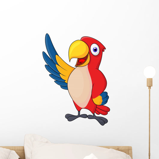 Macaw bid carton waving Wall Decal