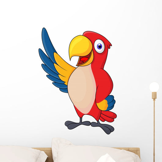 Macaw bid carton waving Wall Decal