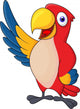 Macaw bid carton waving Wall Decal