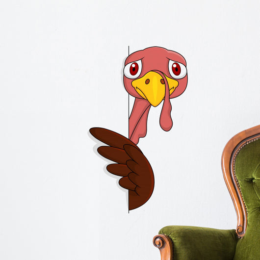 Scarred urkey with blank sign Wall Decal