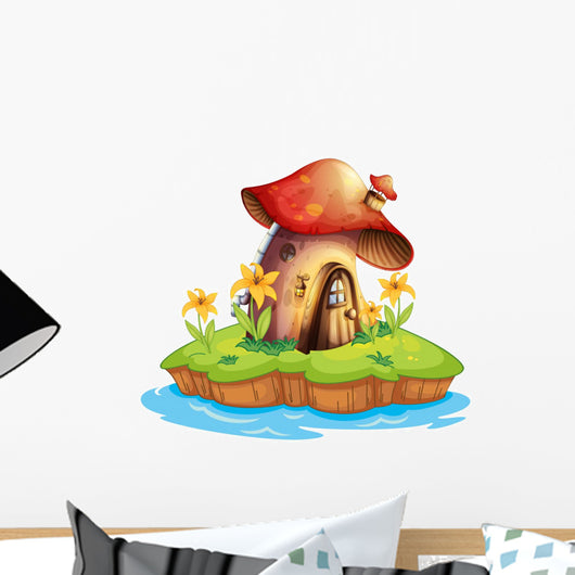 A mushroom house Wall Decal