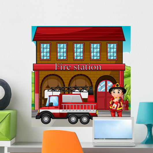 Fireman with Fire Truck