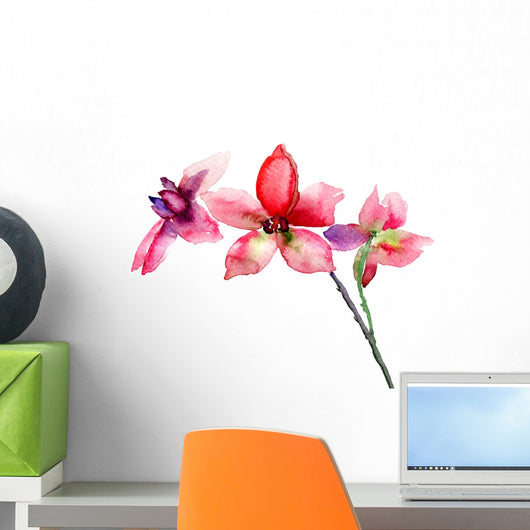 Pink orchids flowers Wall Decal