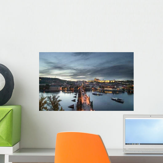 Prague Castle Cityscape in the Evening Wall Decal