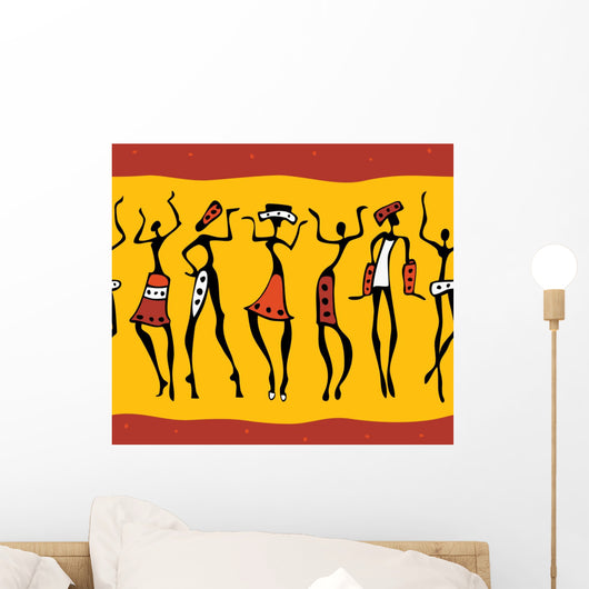 African Dancers Silhouette Wall Decal