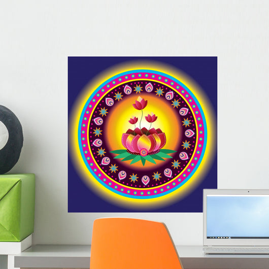 Lotus Pattern Wall Mural