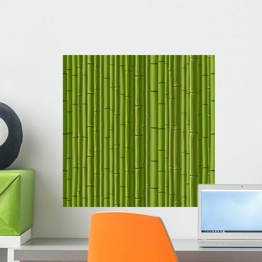 Seamless Green Wall Bamboo Wall Decal
