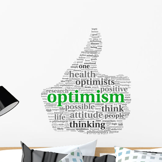 Optimism concept in tag cloud Wall Decal