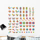vector illustration of colorful bird,butterfly and fish Wall Mural