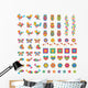 vector illustration of colorful bird,butterfly and fish Wall Mural