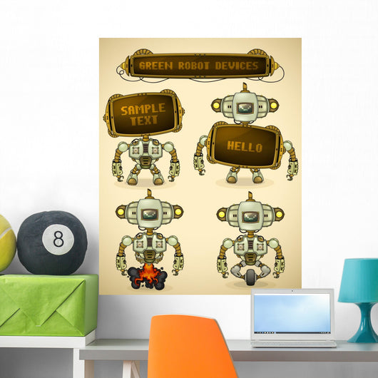 Green Vintage Robot Devices