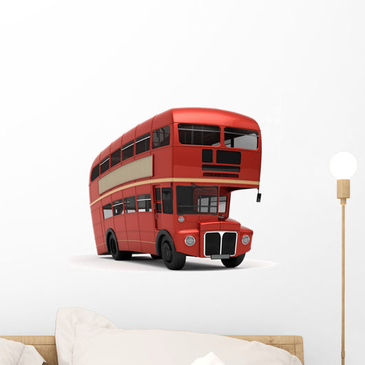 Red Double Bus Wall Decal