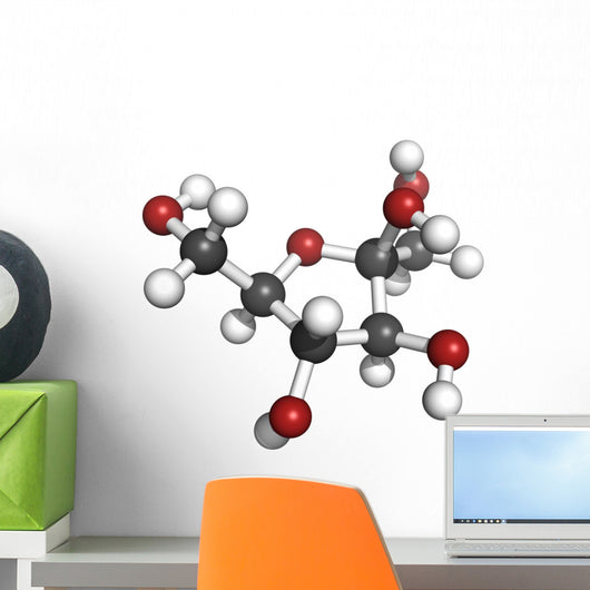 Fructose fruit sugar molecule, chemical structure Wall Decal