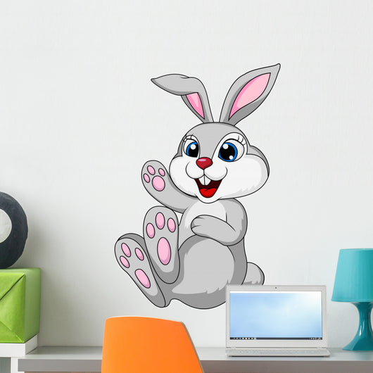 Cute rabbit bunny sitting Wall Decal