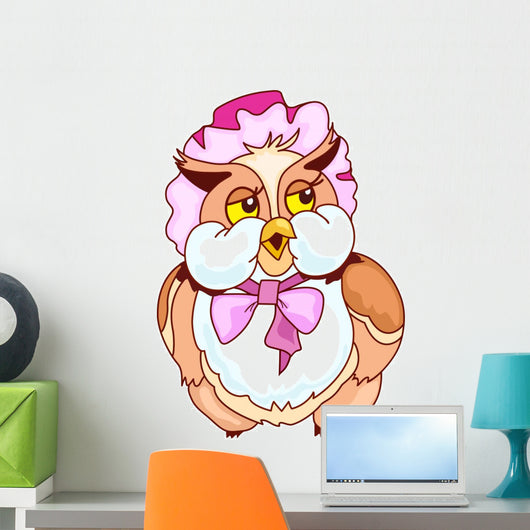 Ms. Owl in a Bonnet Wall Decal