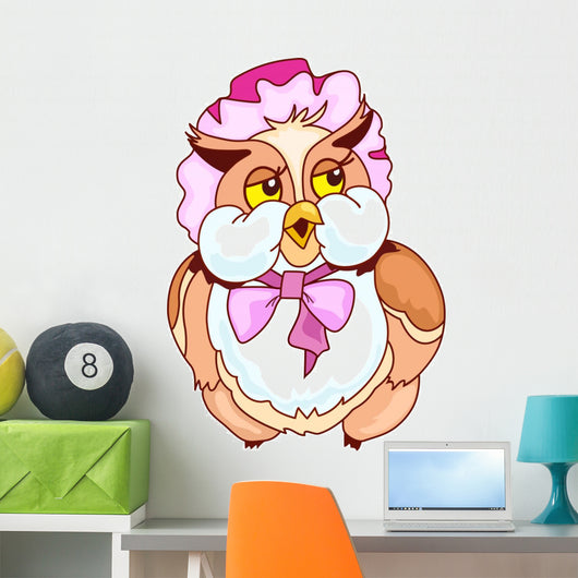 Ms. Owl in a Bonnet Wall Decal