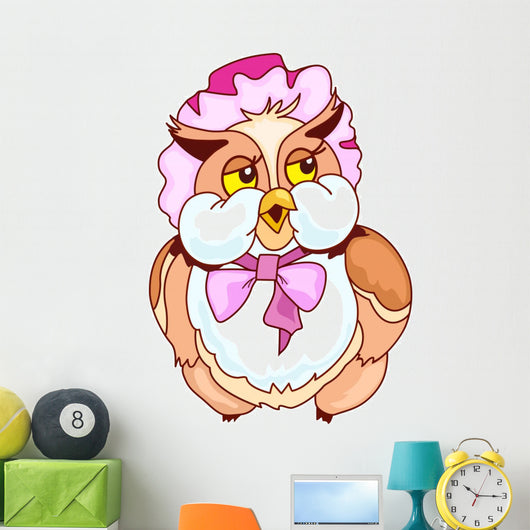Ms. Owl in a Bonnet Wall Decal