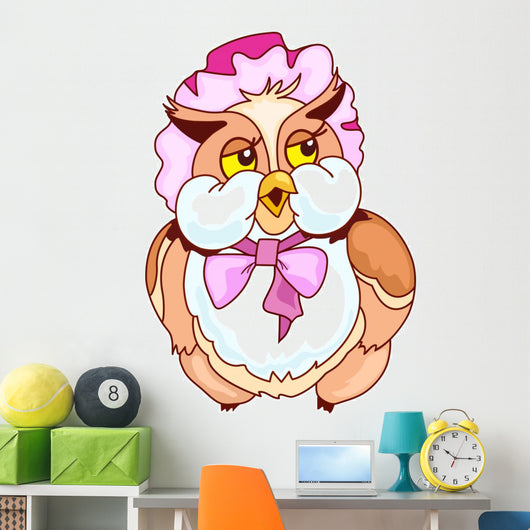 Ms. Owl in a Bonnet Wall Decal