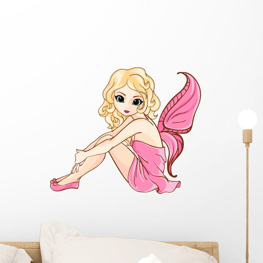 Little Fairy in Pink Dress Wall Decal