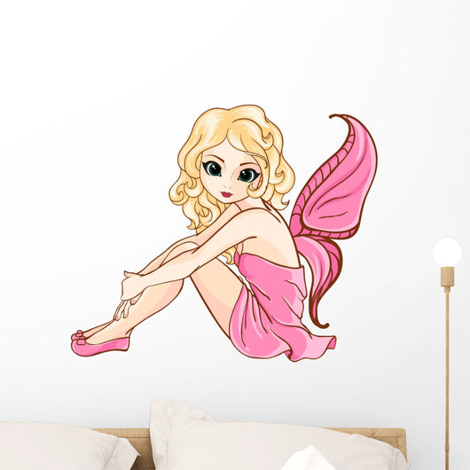 Little Fairy in Pink Dress Wall Decal
