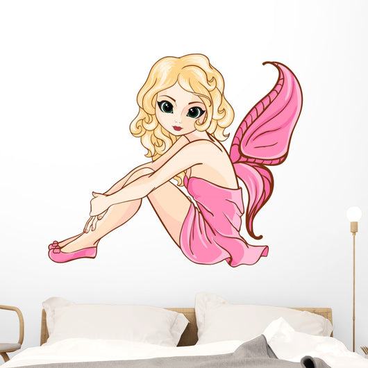 Little Fairy in Pink Dress Wall Decal