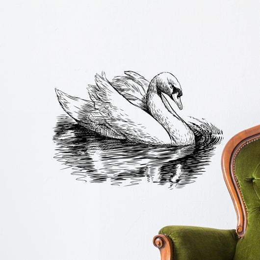 white swan Wall Decal