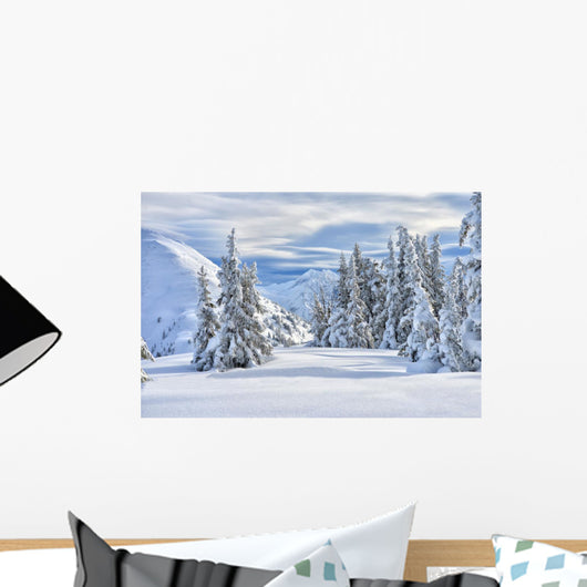 Snowy Forest Landscape Wall Decal