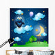 Fantasy landscape with owl Wall Mural
