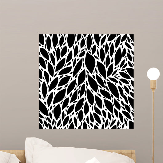 Black and White Leaves Wall Decal