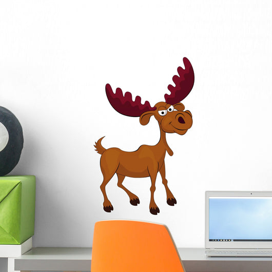 Funny Moose Cartoon Wall Decal
