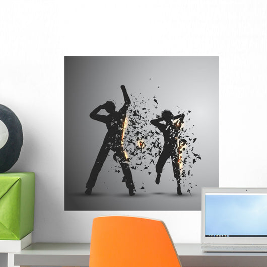 Exploding Silhouettes Wall Mural