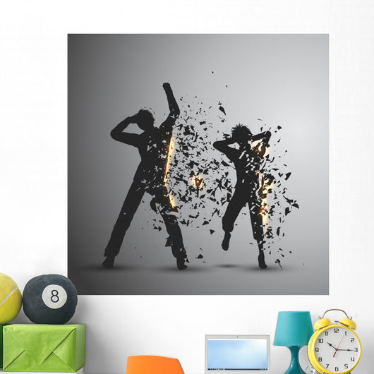 Exploding Silhouettes Wall Mural