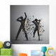 Exploding Silhouettes Wall Mural