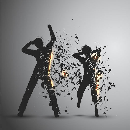 Exploding Silhouettes Wall Mural