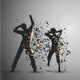 Exploding Silhouettes Wall Mural