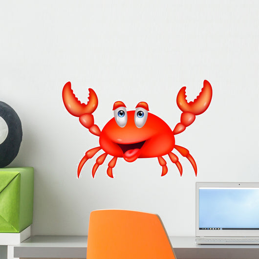 Cute Crab Cartoon Wall Decal
