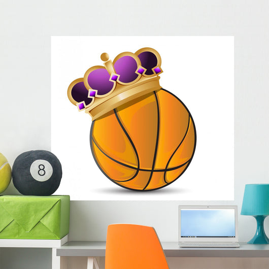Crowned Basketball Wall Decal