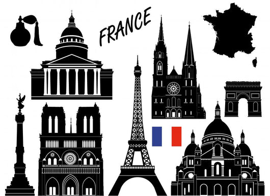 France 10 Piece Wall Decal