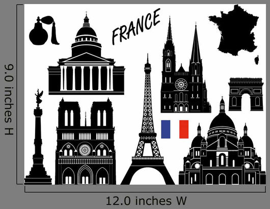 France 10 Piece Wall Decal