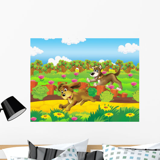 The Life on the Farm Wall Mural