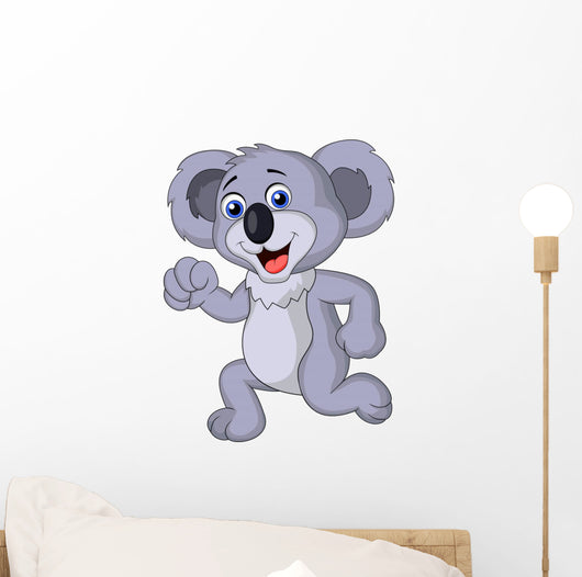 Cute Koala Cartoon Running Wall Decal