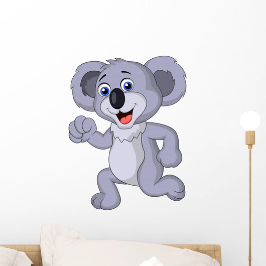 Cute Koala Cartoon Running Wall Decal