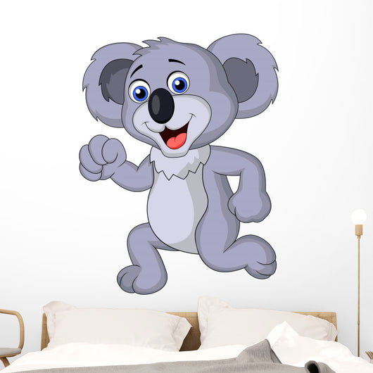 Cute Koala Cartoon Running Wall Decal