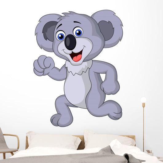 Cute Koala Cartoon Running Wall Decal