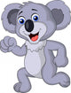 Cute Koala Cartoon Running Wall Decal